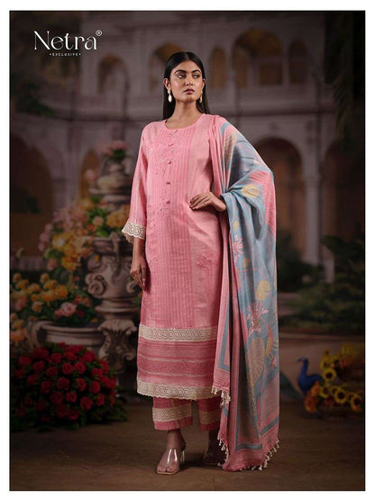 Aangan Netra Pure Bemberg Muslin Pant Style Suits Exporter Gujarat