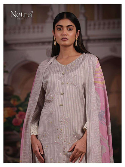 Aangan Netra Pure Bemberg Muslin Pant Style Suits Exporter Gujarat