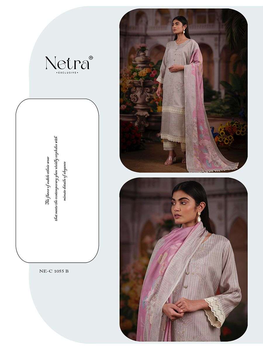 Aangan Netra Pure Bemberg Muslin Pant Style Suits Exporter Gujarat