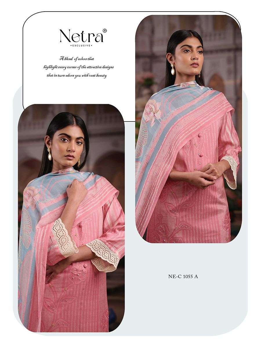 Aangan Netra Pure Bemberg Muslin Pant Style Suits Exporter Gujarat