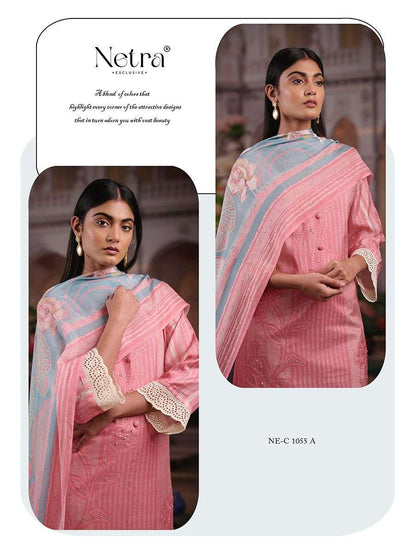 Aangan Netra Pure Bemberg Muslin Pant Style Suits Exporter Gujarat