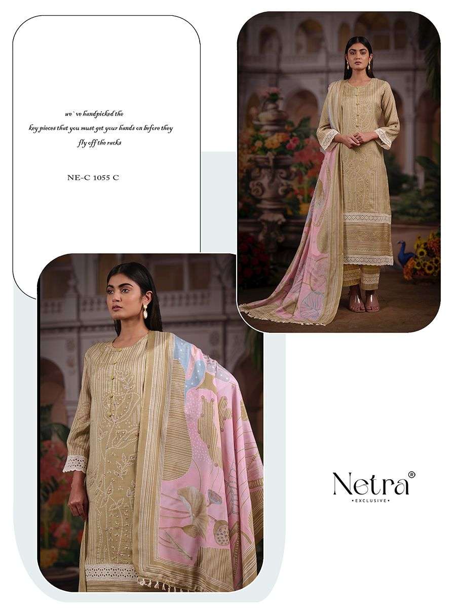 Aangan Netra Pure Bemberg Muslin Pant Style Suits Exporter Gujarat