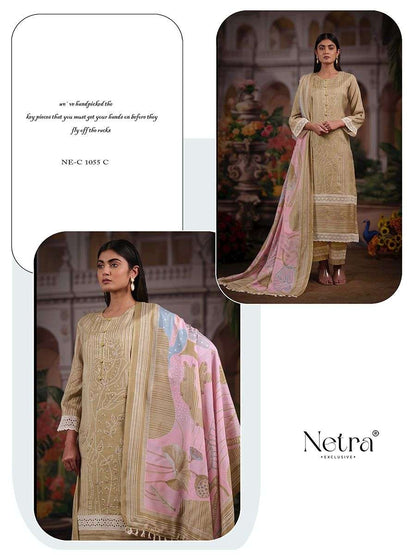 Aangan Netra Pure Bemberg Muslin Pant Style Suits Exporter Gujarat