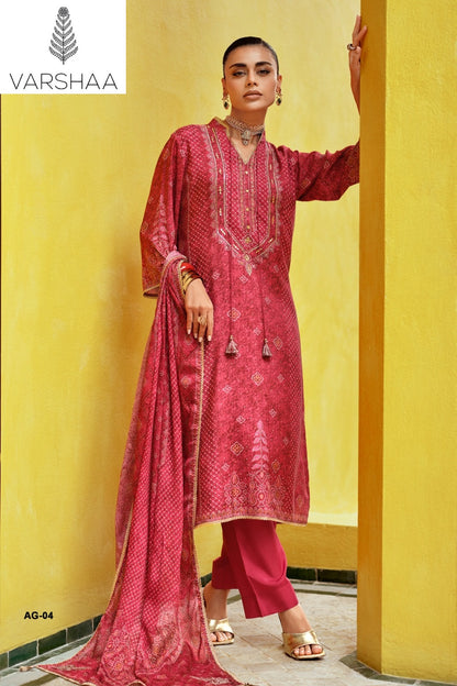 Aangan Varshaa Viscose Muslin Pant Style Suits Manufacturer Gujarat