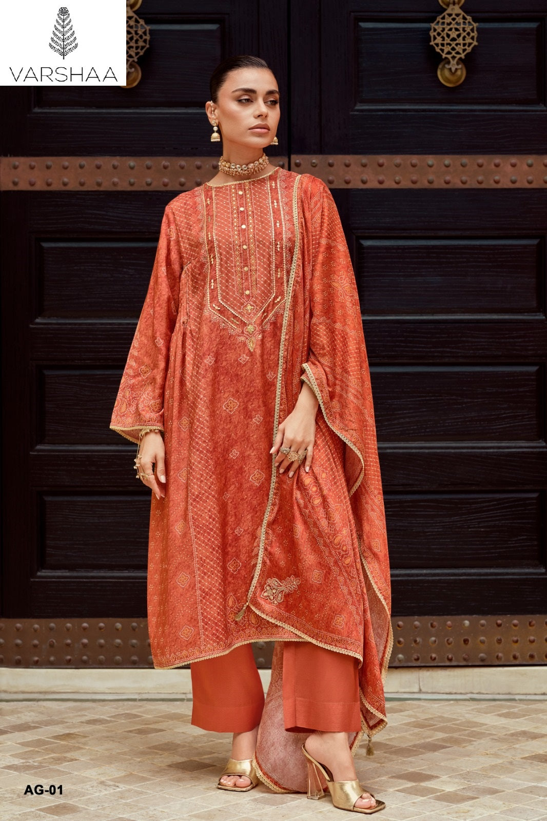 Aangan Varshaa Viscose Muslin Pant Style Suits Manufacturer Gujarat