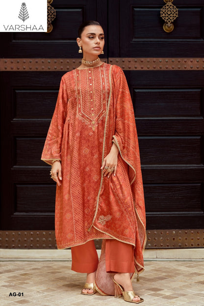 Aangan Varshaa Viscose Muslin Pant Style Suits Manufacturer Gujarat