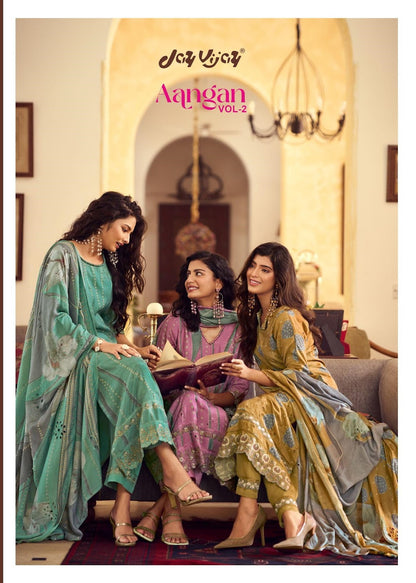 Aangan Vol 2 Jay Vijay Muslin Silk Pant Style Suits Wholesale Price