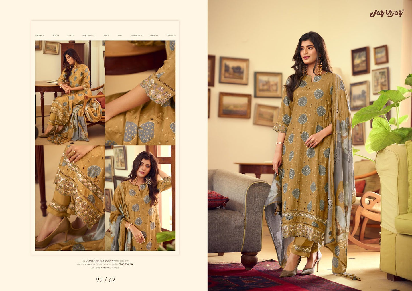 Aangan Vol 2 Jay Vijay Muslin Silk Pant Style Suits Wholesale Price