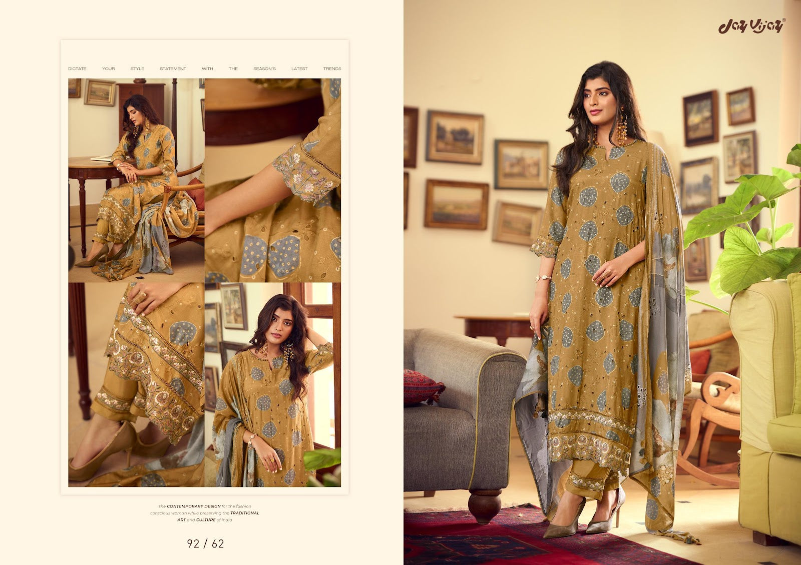 Aangan Vol 2 Jay Vijay Muslin Silk Pant Style Suits Wholesale Price