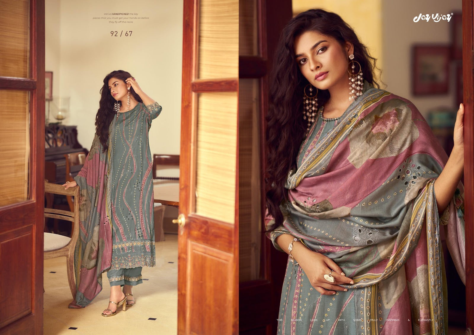 Aangan Vol 2 Jay Vijay Muslin Silk Pant Style Suits Wholesale Price