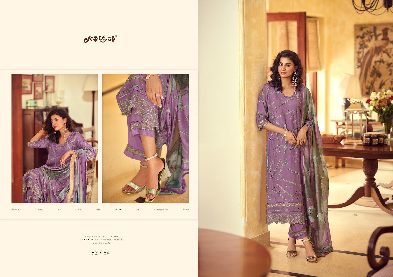 Aangan Vol 2 Jay Vijay Muslin Silk Pant Style Suits Wholesale Price