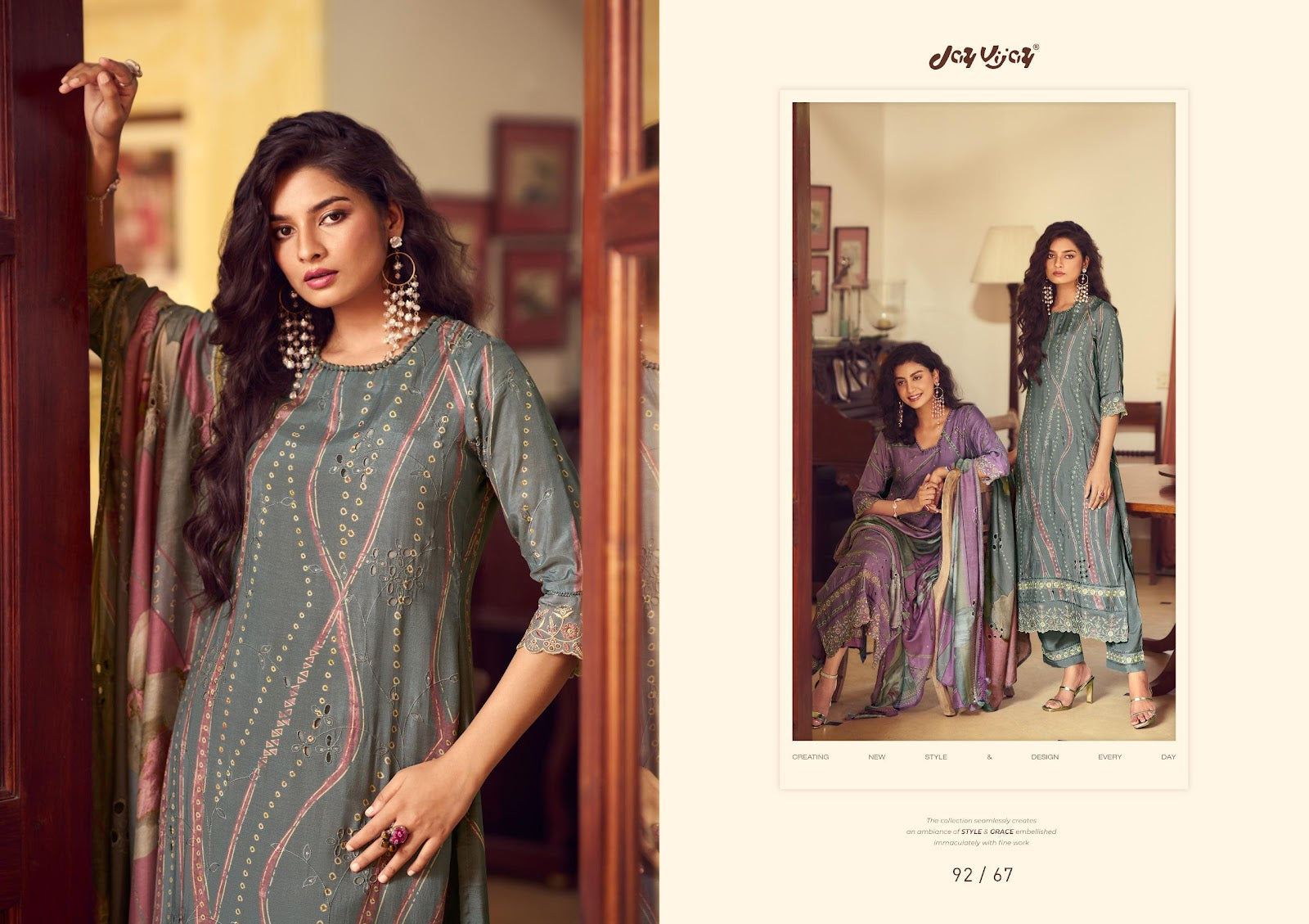 Aangan Vol 2 Jay Vijay Muslin Silk Pant Style Suits Wholesale Price