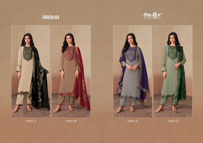 Aaniha Omtex Organza Twill Pant Style Suits Manufacturer
