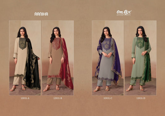 Aaniha Omtex Organza Twill Pant Style Suits Manufacturer