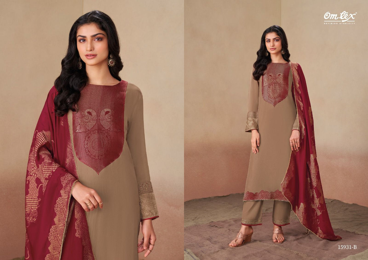 Aaniha Omtex Organza Twill Pant Style Suits Manufacturer