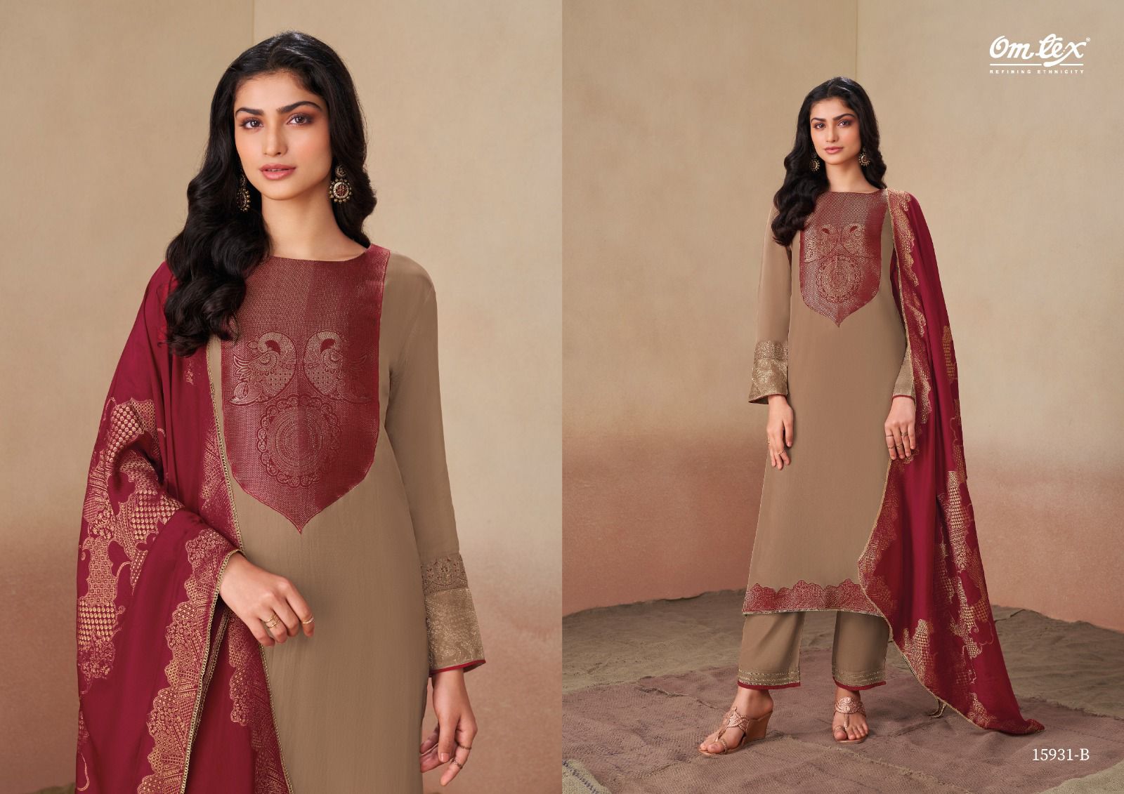 Aaniha Omtex Organza Twill Pant Style Suits Manufacturer