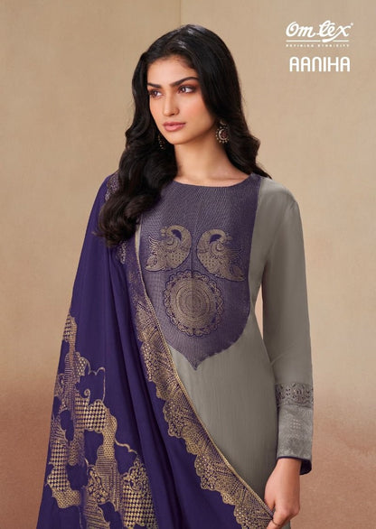 Aaniha Omtex Organza Twill Pant Style Suits Manufacturer