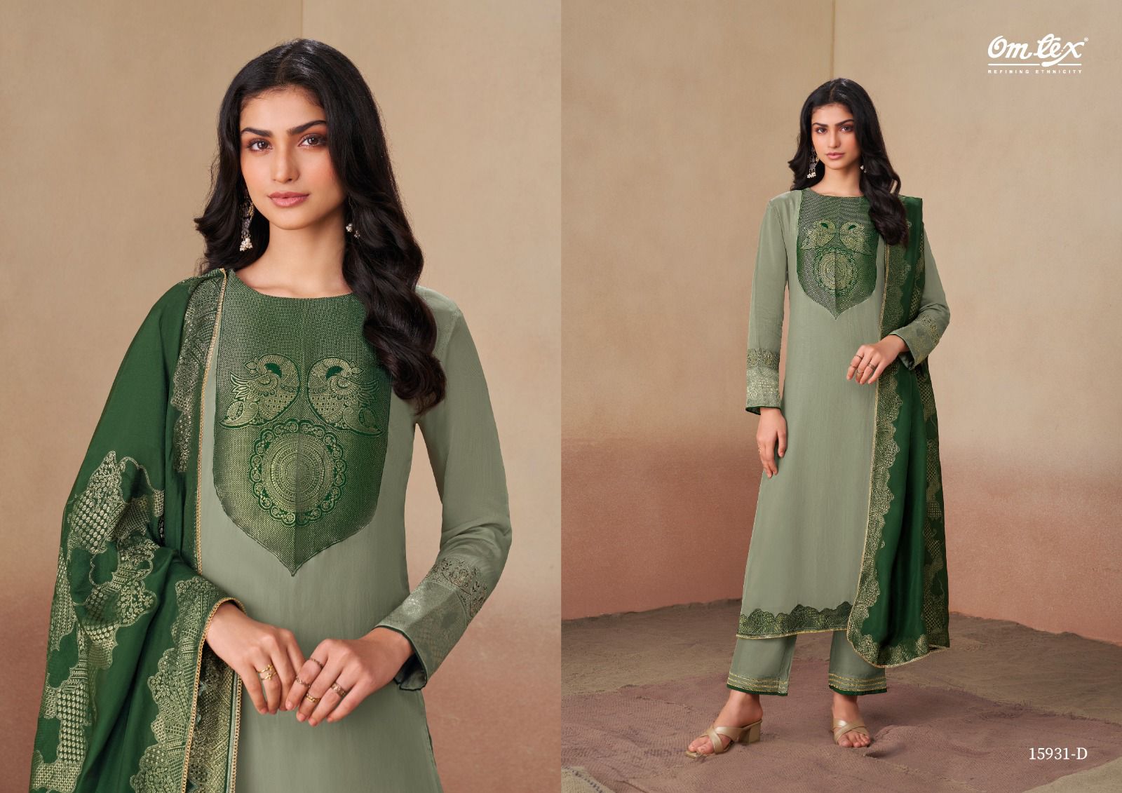 Aaniha Omtex Organza Twill Pant Style Suits Manufacturer