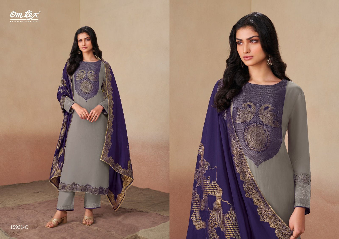 Aaniha Omtex Organza Twill Pant Style Suits Manufacturer