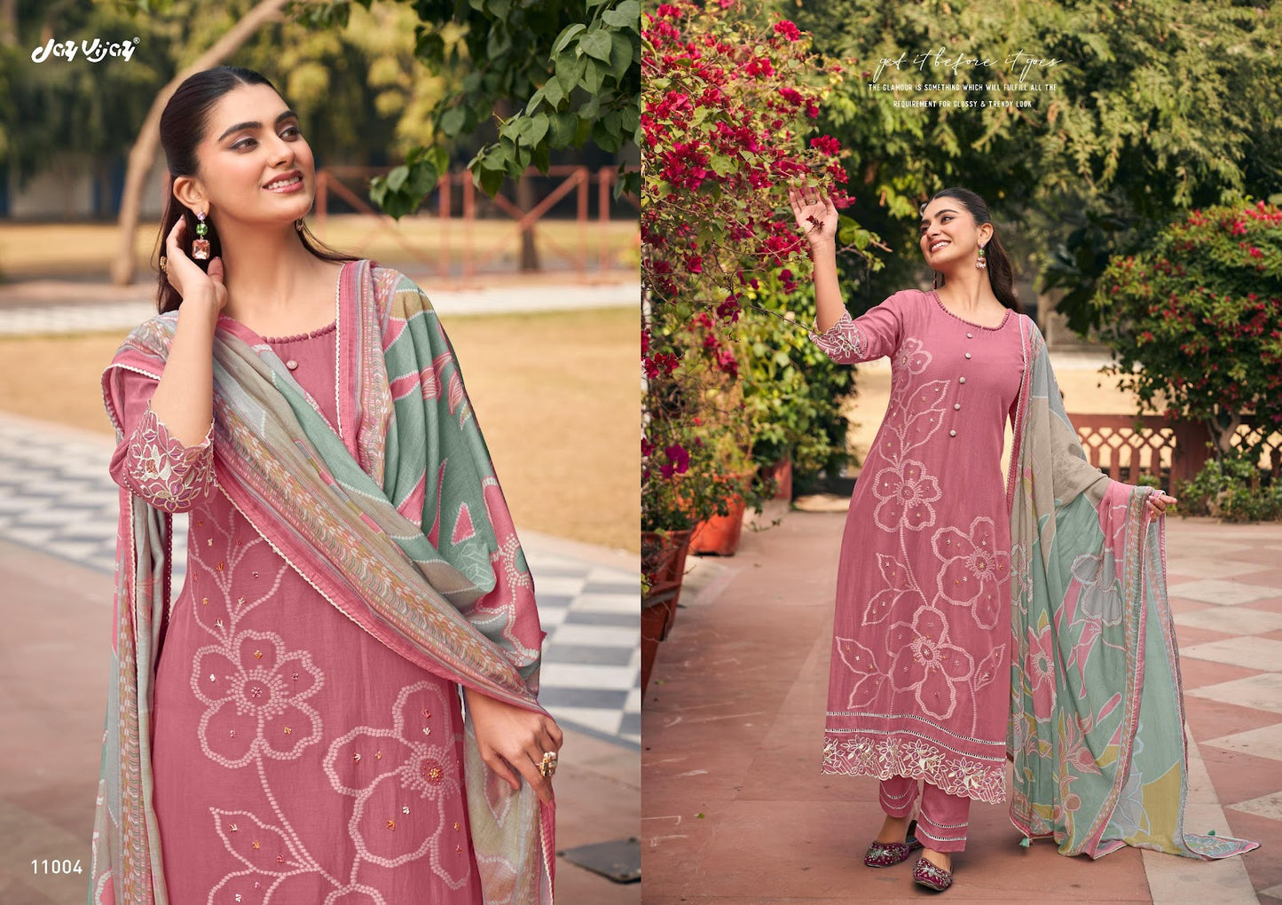 Aankh Micholi Jay Vijay Mal Chanderi Pant Style Suits Exporter Gujarat