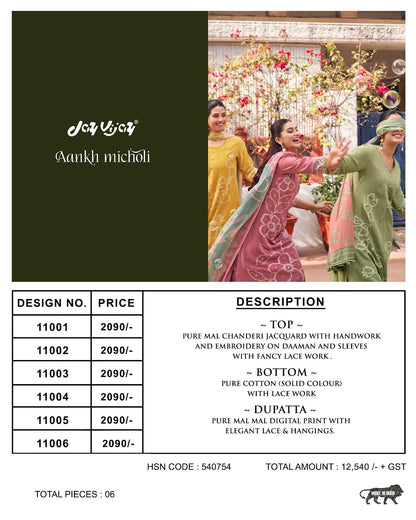 Aankh Micholi Jay Vijay Mal Chanderi Pant Style Suits Exporter Gujarat