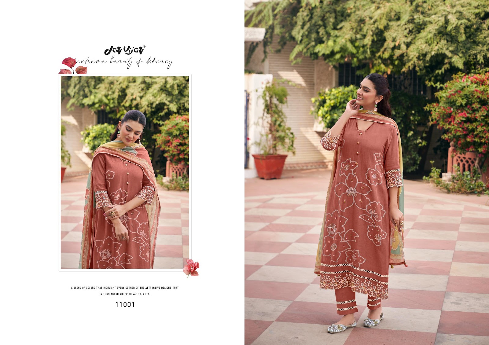 Aankh Micholi Jay Vijay Mal Chanderi Pant Style Suits Exporter Gujarat