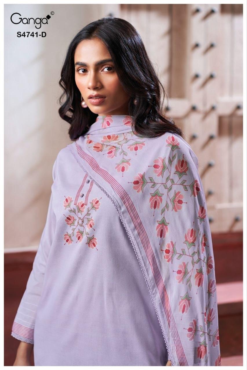Aanshi S4741 Ganga Pure Organdy Plazzo Style Suits Manufacturer Ahmedabad