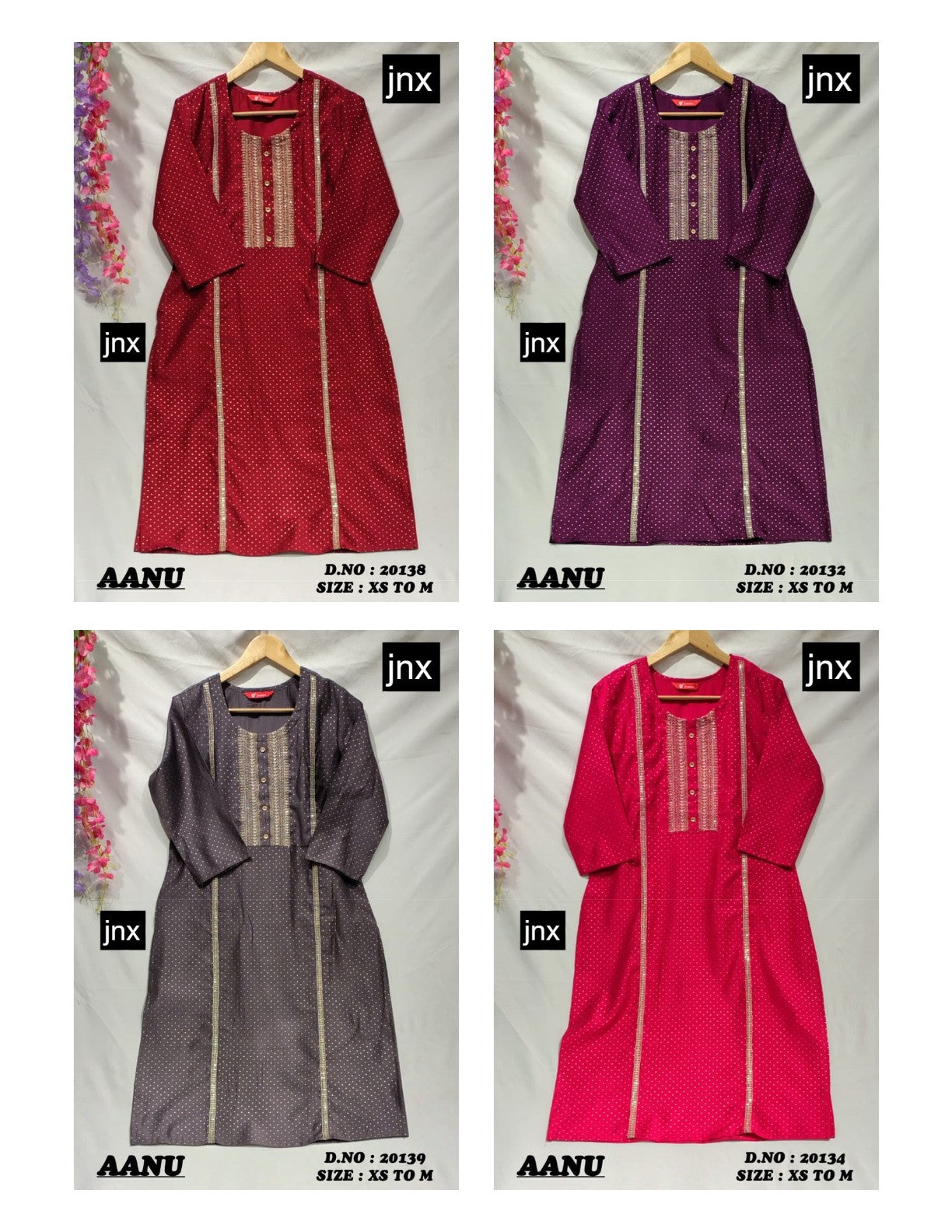 Aanu Jnx Vertican Straight Cut Kurtis Wholesale