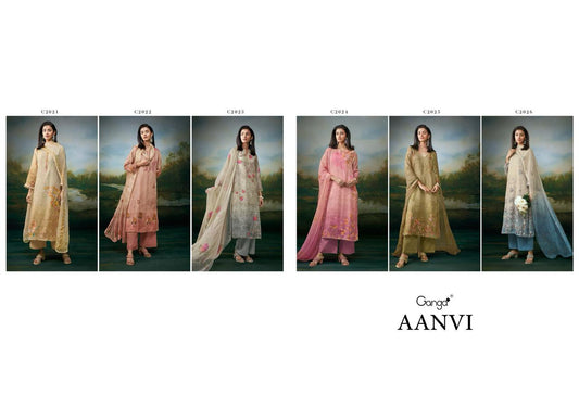 Aanvi Ganga Premium Cotton Plazzo Style Suits Wholesaler Ahmedabad