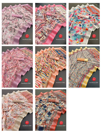 Aaradhana Vol 23 Apple Linen Sarees Exporter