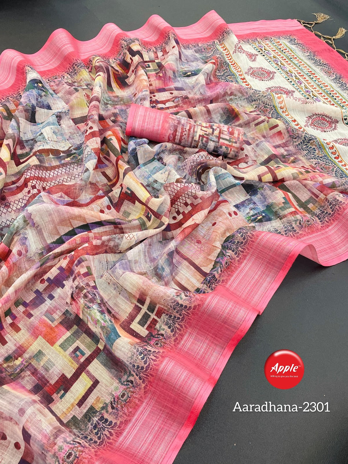Aaradhana Vol 23 Apple Linen Sarees Exporter