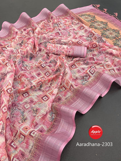 Aaradhana Vol 23 Apple Linen Sarees Exporter
