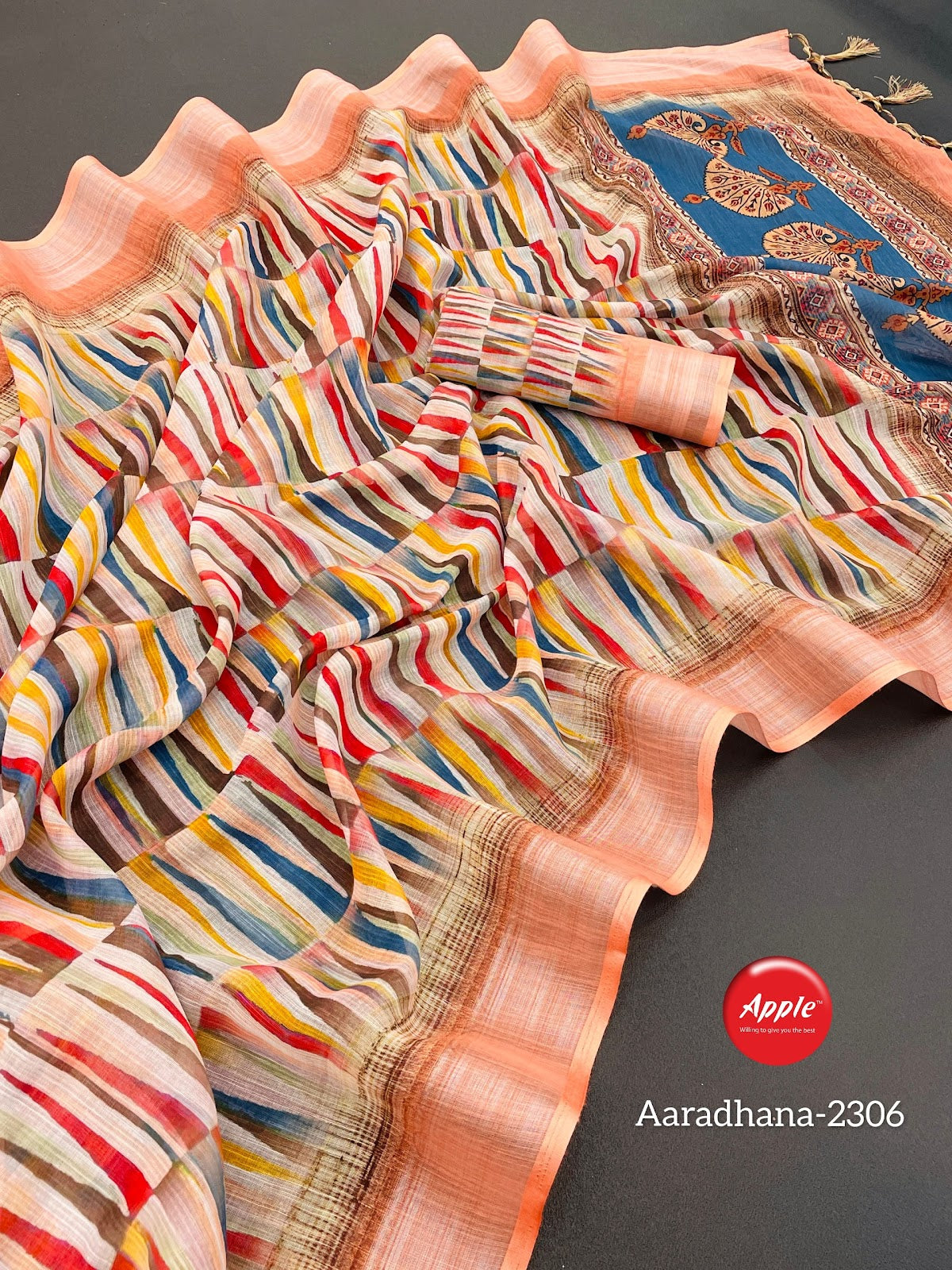 Aaradhana Vol 23 Apple Linen Sarees Exporter