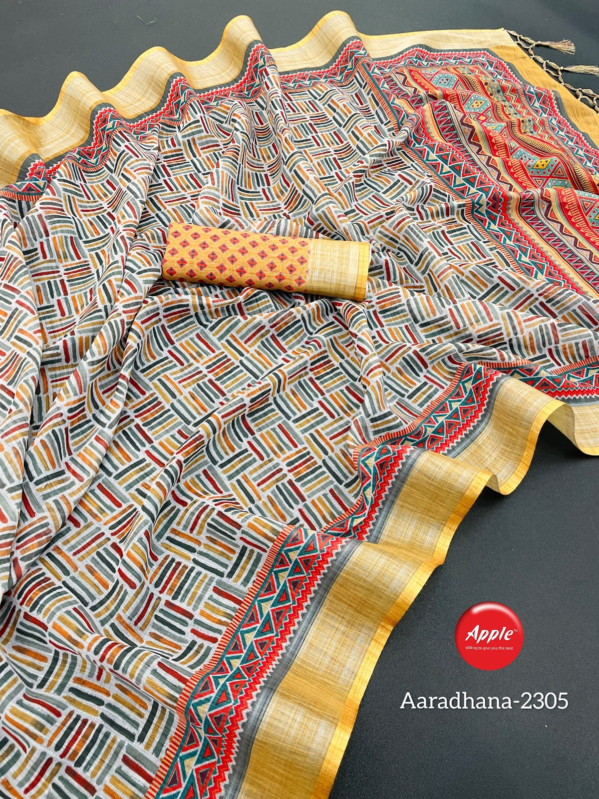 Aaradhana Vol 23 Apple Linen Sarees Exporter