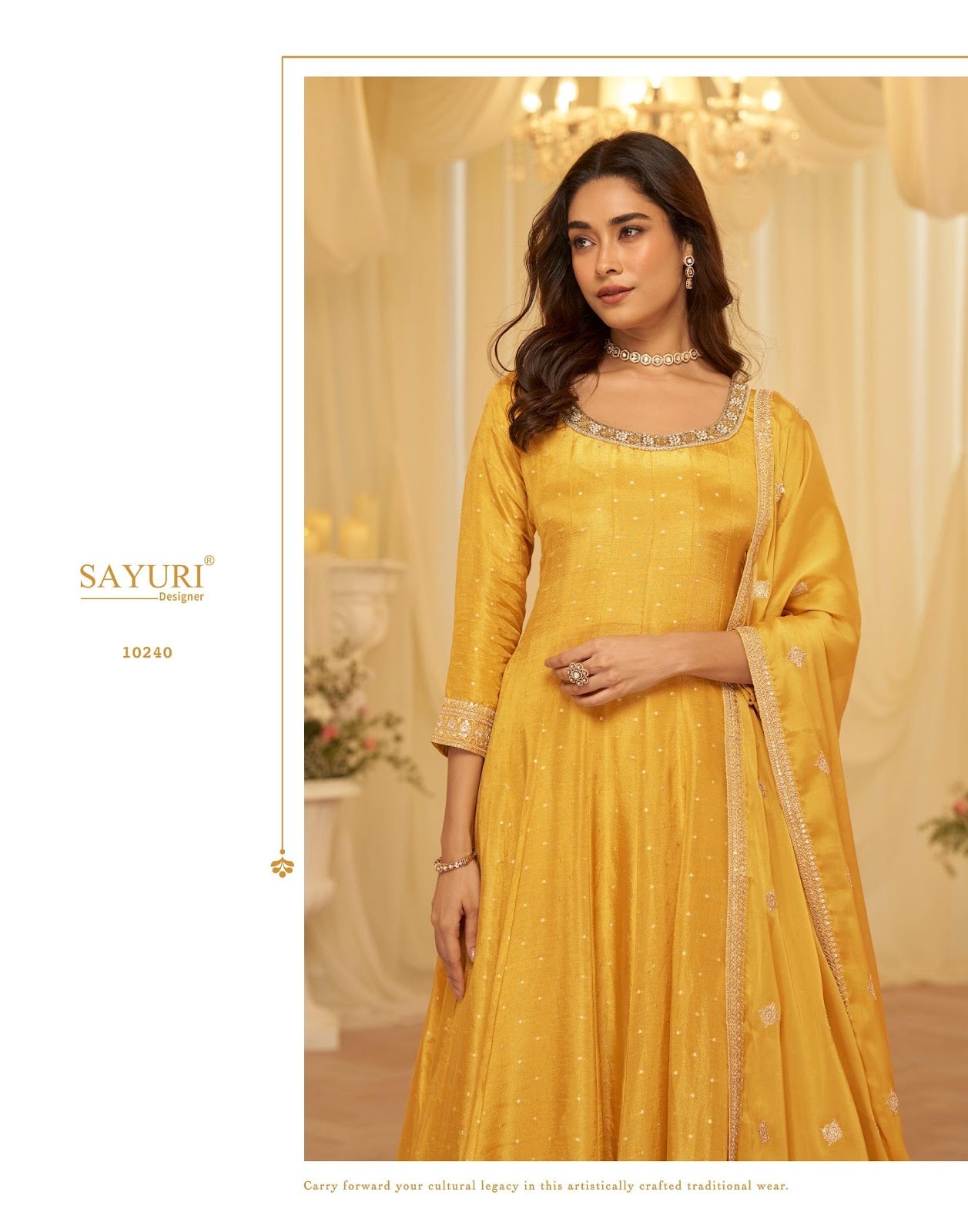 Aaradhna Sayuri Viscose Jacquard Gown Dupatta Set Wholesale