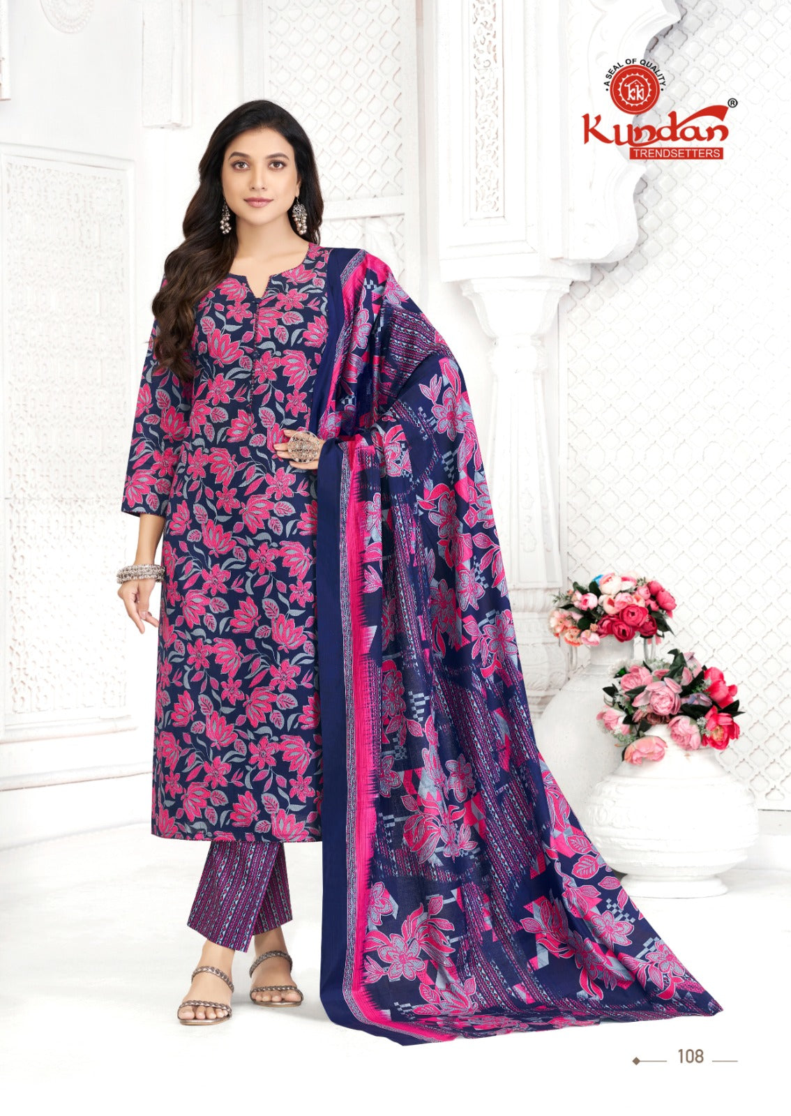 Aaradhya Kundan Cotton Dress Material Manufacturer