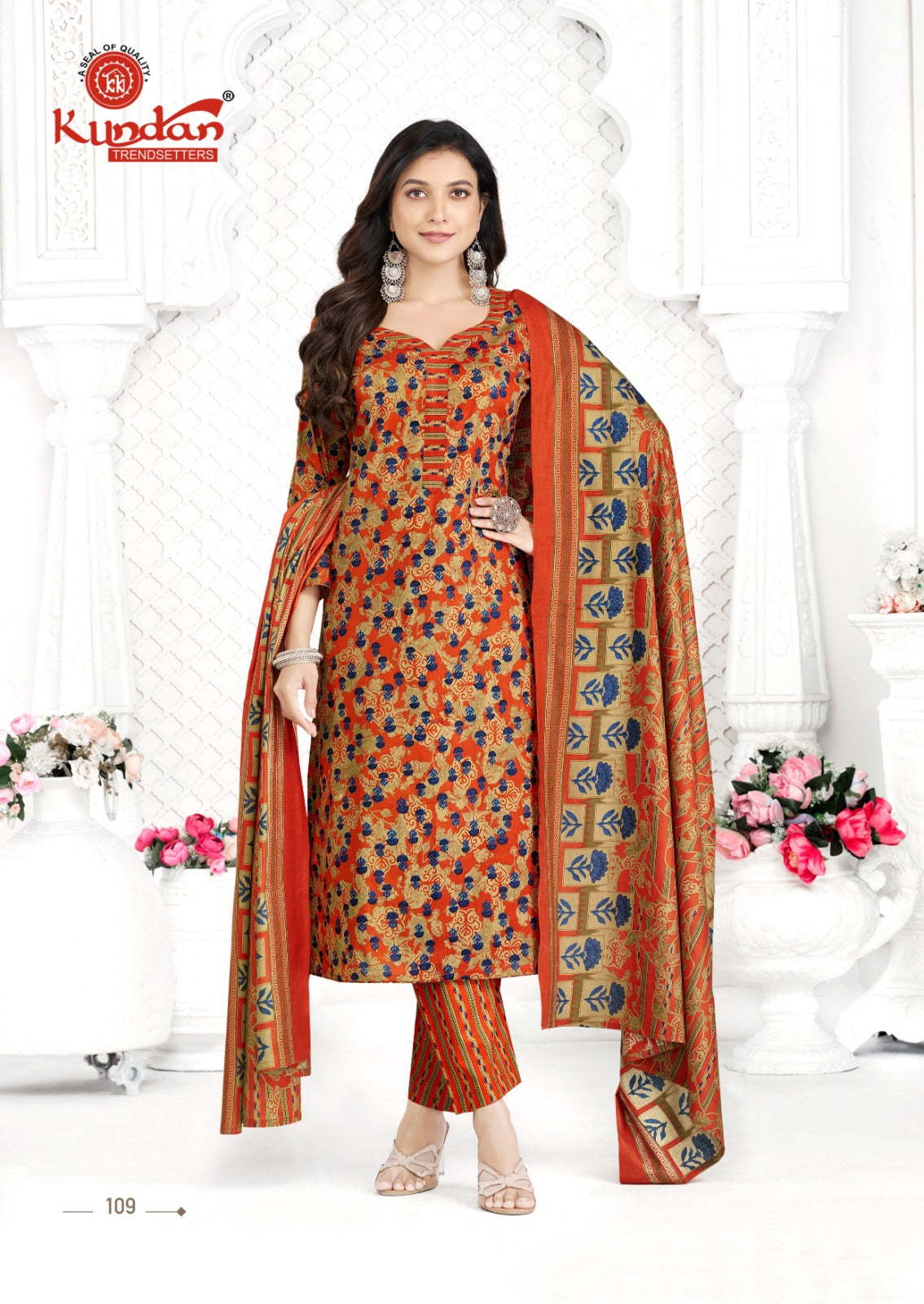 Aaradhya Kundan Cotton Dress Material Manufacturer