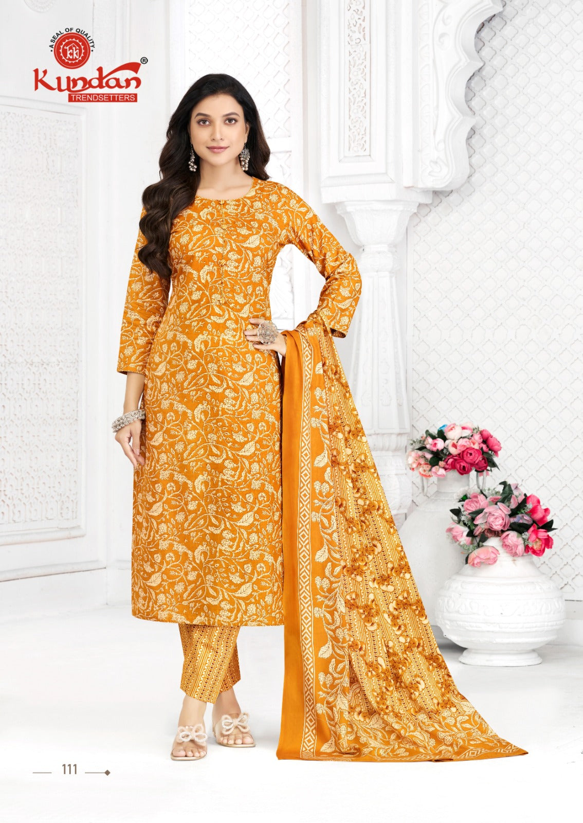 Aaradhya Kundan Cotton Dress Material Manufacturer