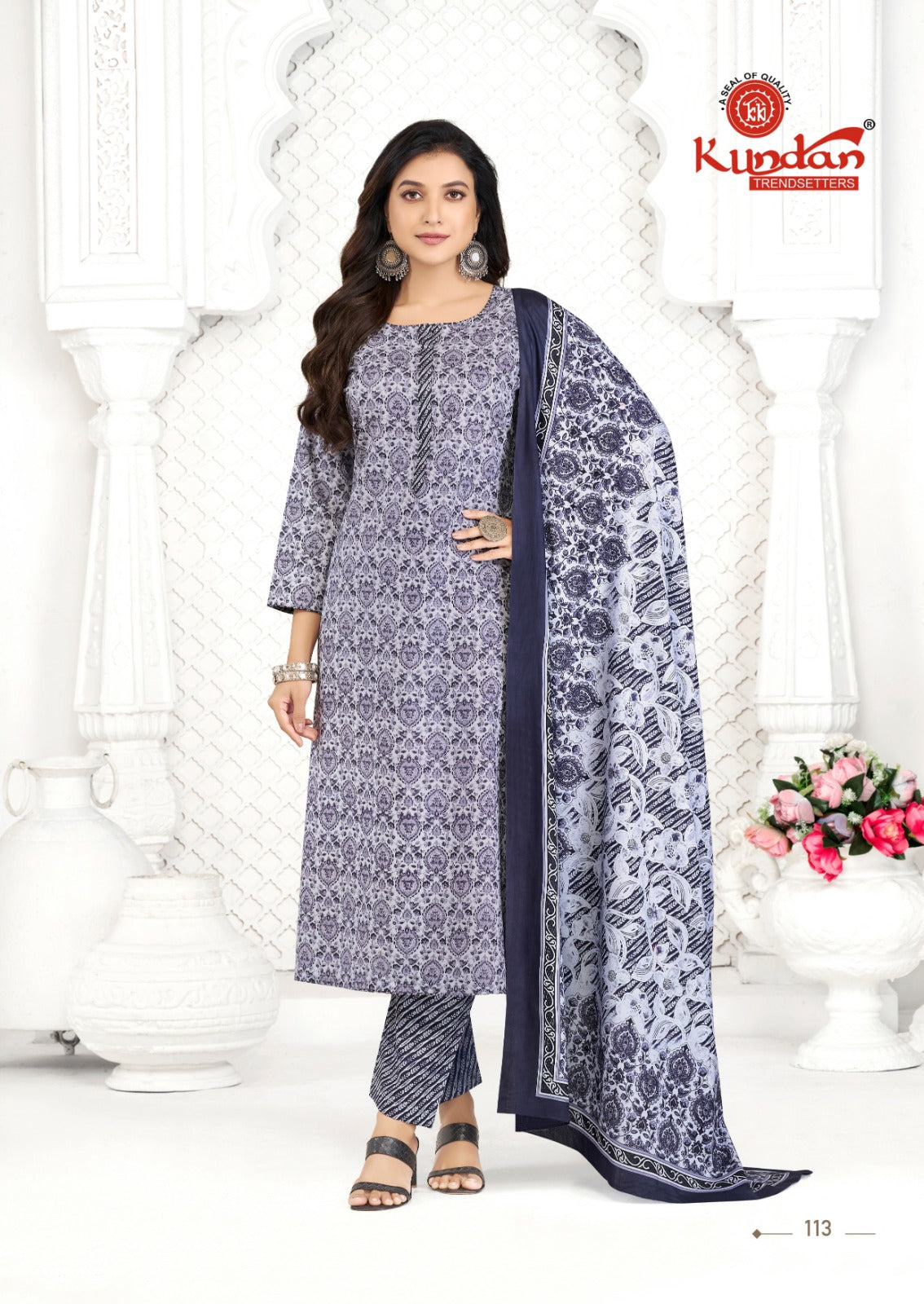 Aaradhya Kundan Cotton Dress Material Manufacturer