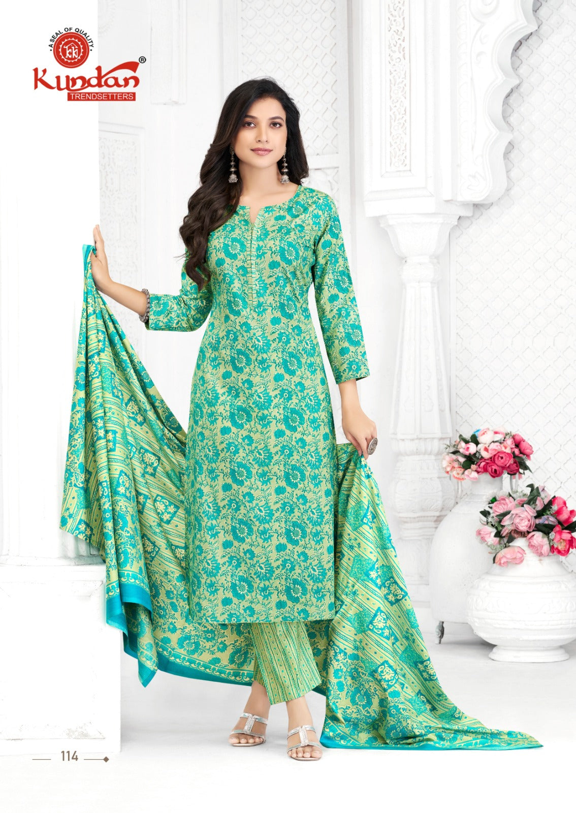 Aaradhya Kundan Cotton Dress Material Manufacturer