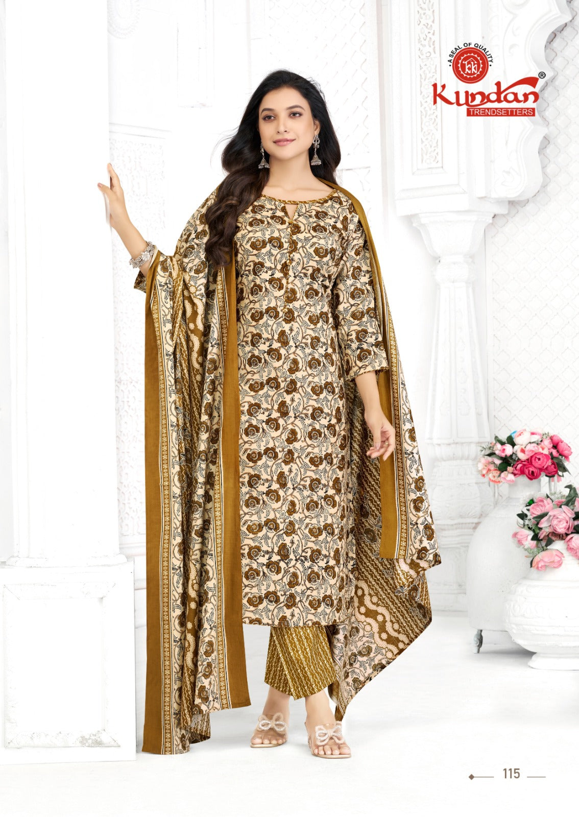 Aaradhya Kundan Cotton Dress Material Manufacturer