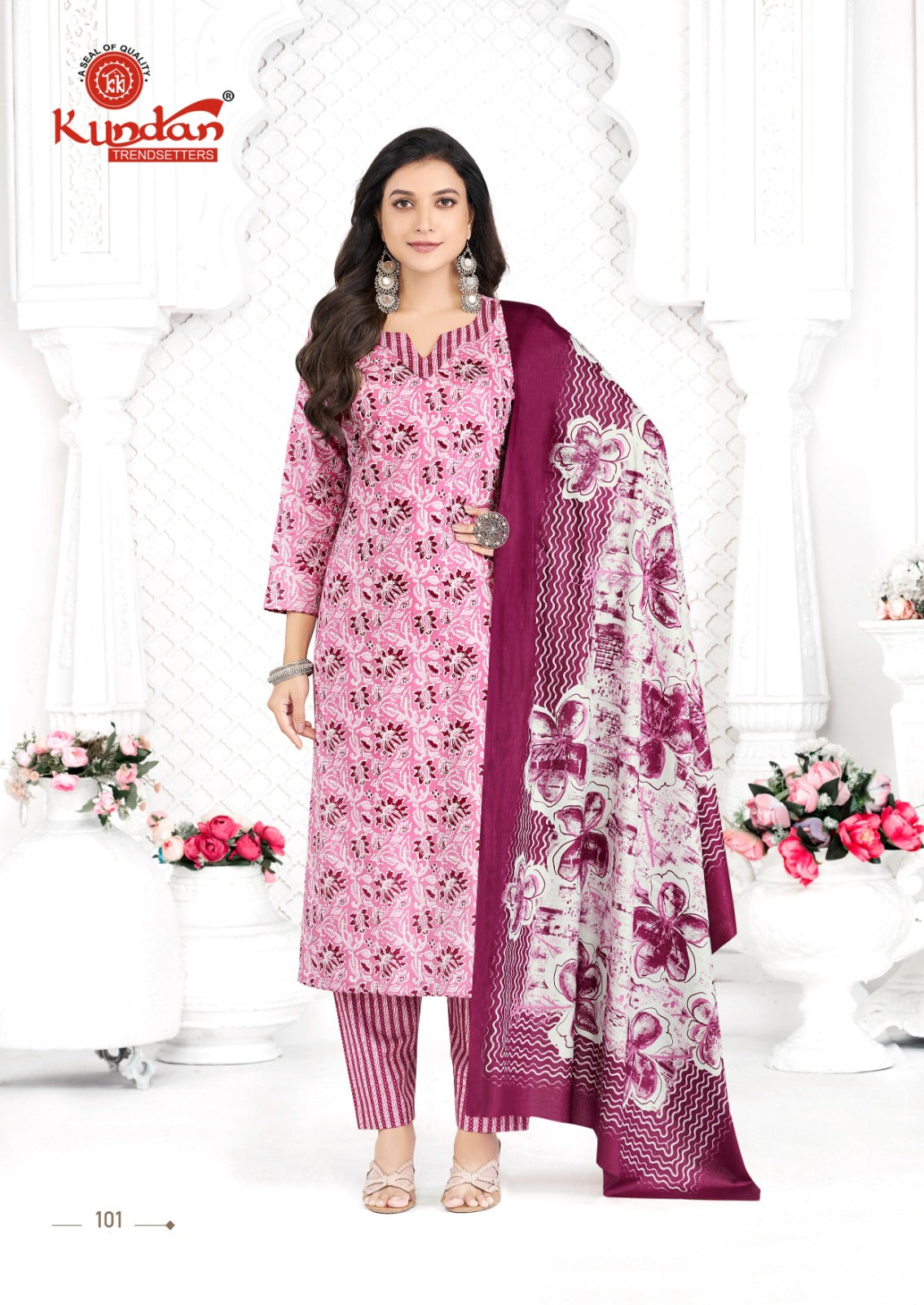 Aaradhya Kundan Cotton Dress Material Manufacturer