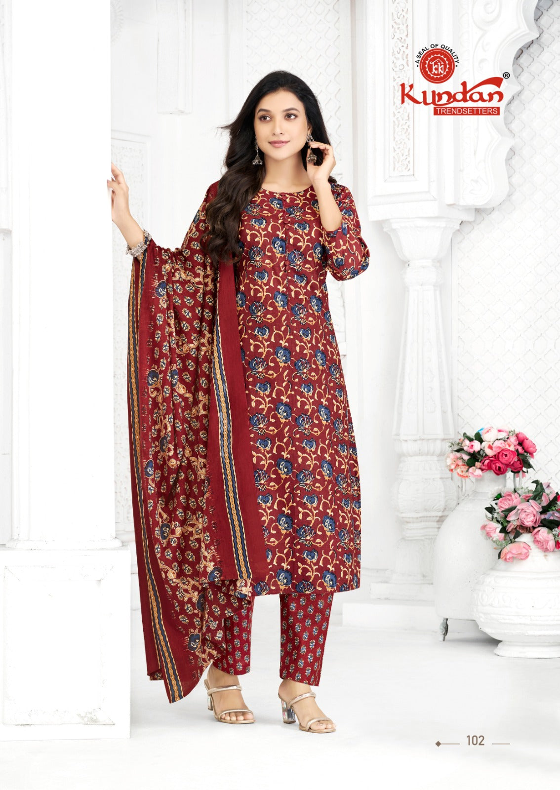 Aaradhya Kundan Cotton Dress Material Manufacturer