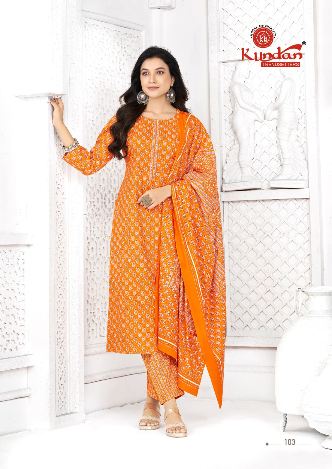 Aaradhya Kundan Cotton Dress Material Manufacturer