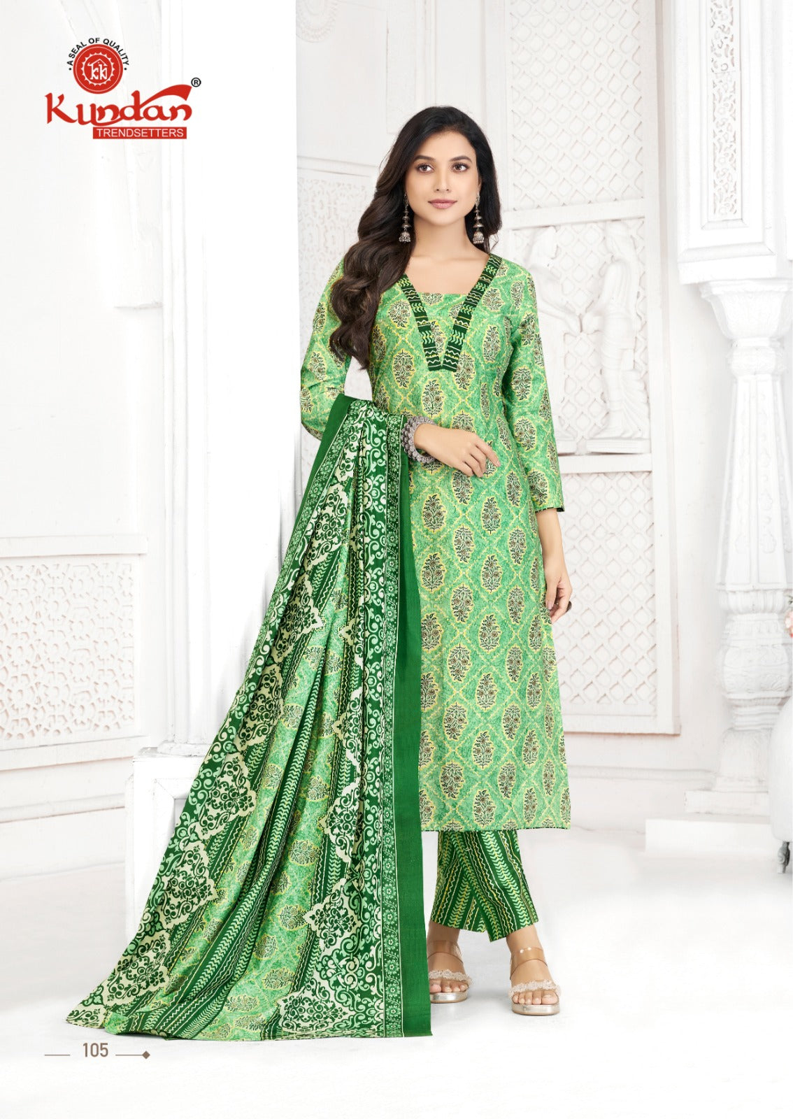 Aaradhya Kundan Cotton Dress Material Manufacturer