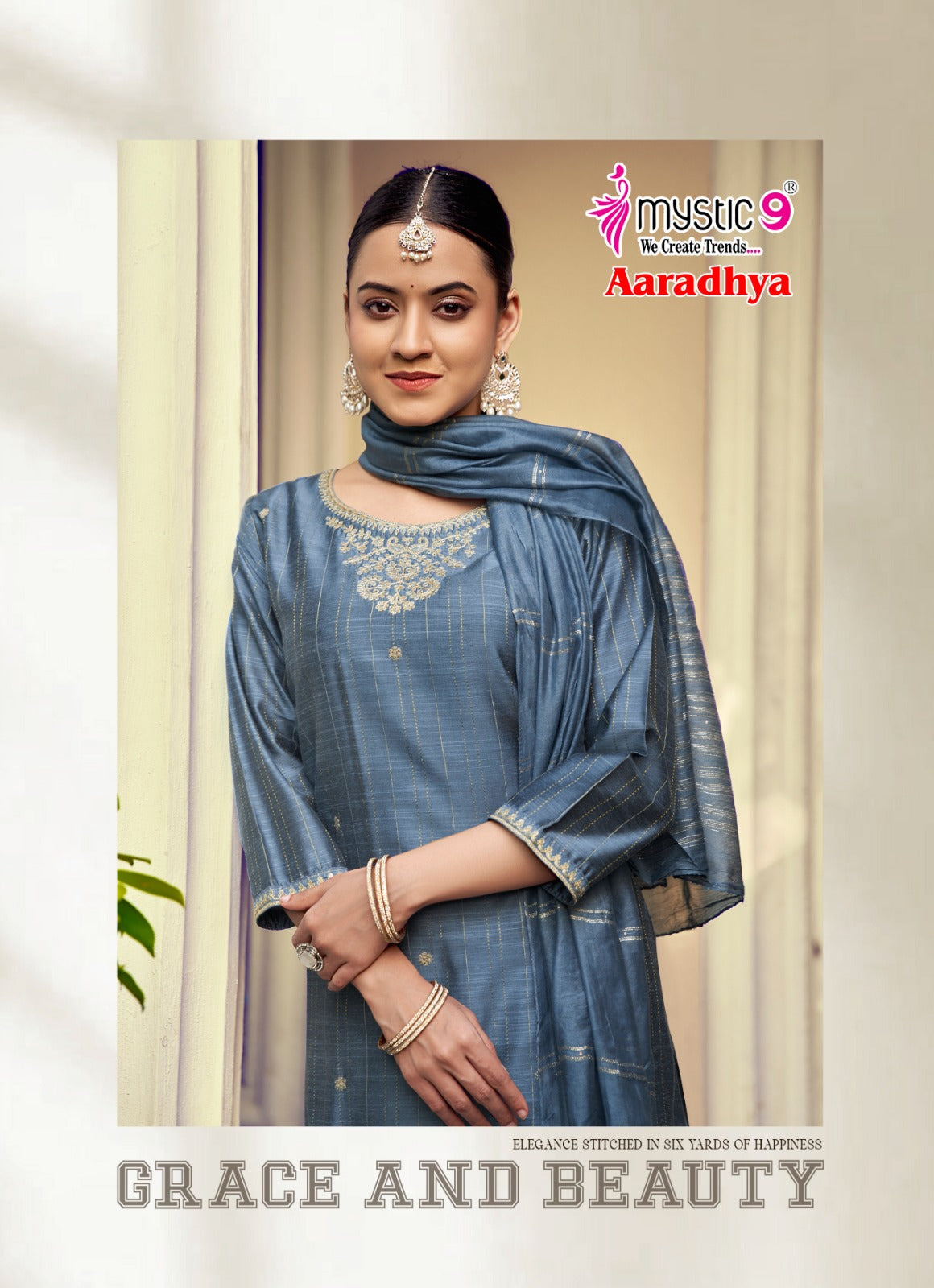 Aaradhya Vol 1 Mystic 9 Silk Readymade Pant Style Suits Manufacturer Ahmedabad