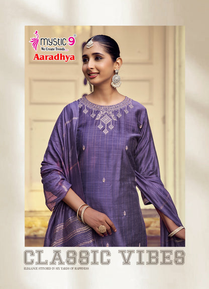 Aaradhya Vol 1 Mystic 9 Silk Readymade Pant Style Suits Manufacturer Ahmedabad