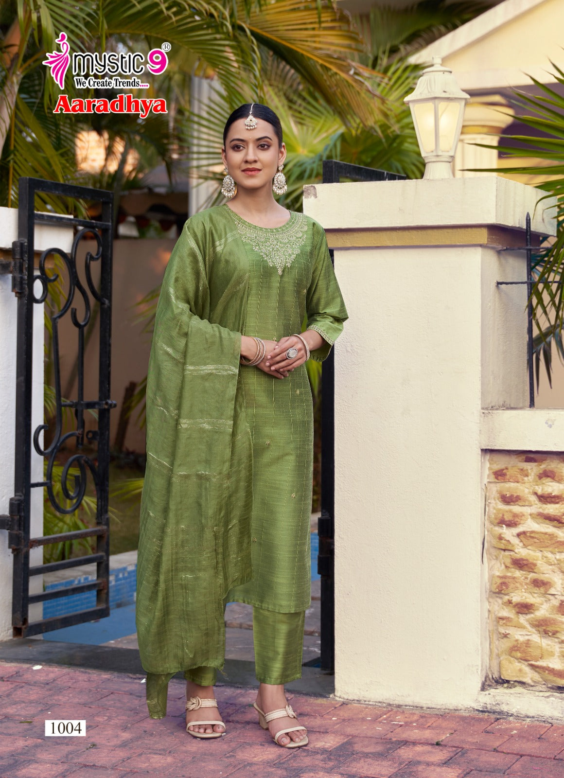 Aaradhya Vol 1 Mystic 9 Silk Readymade Pant Style Suits Manufacturer Ahmedabad