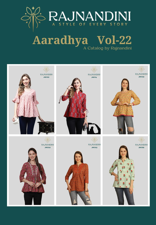 Aaradhya Vol 22 Rajnandini Cambric Cotton Stylish Tops Manufacturer India