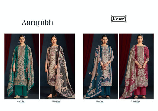 Aarambh Kesar Karachi Pashmina Suits Wholesale Price